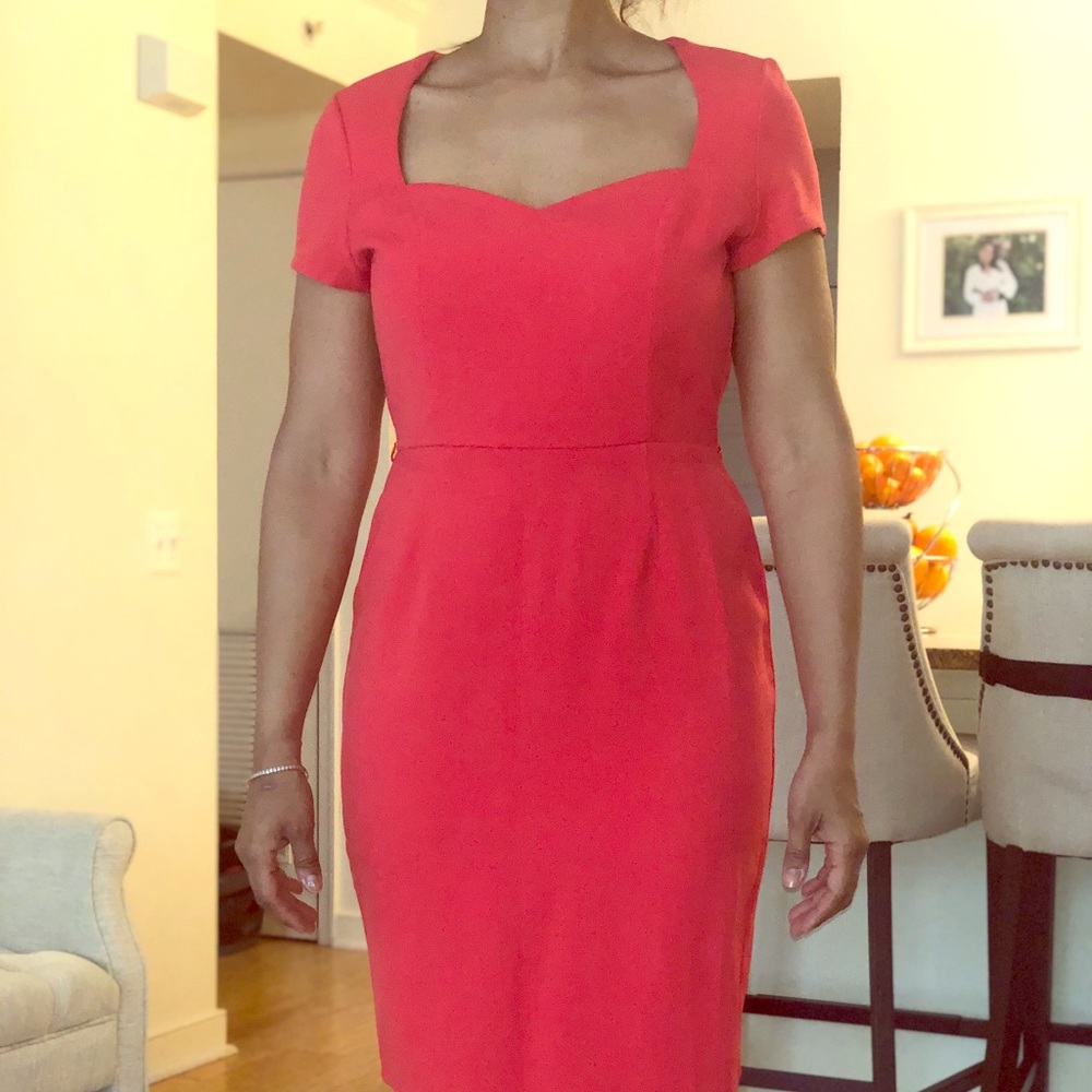 Orange midi dress